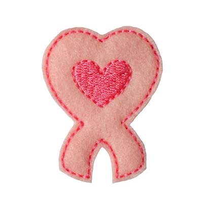 Awareness Ribbon Heart Shaped Embroidery File