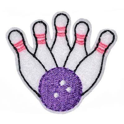 Bowling Ball & Pins Feltie Embroidery File