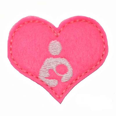 Breastfeeding Symbol Heart Embroidery File