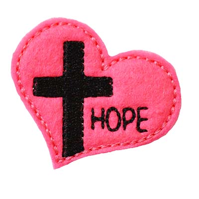 Cross on Heart HOPE Embroidery File