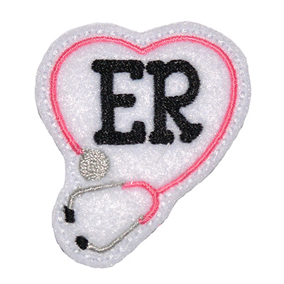 ER Stethoscope Heart Embroidery File