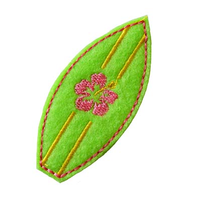 Surfboard with Flower Embroidery File
