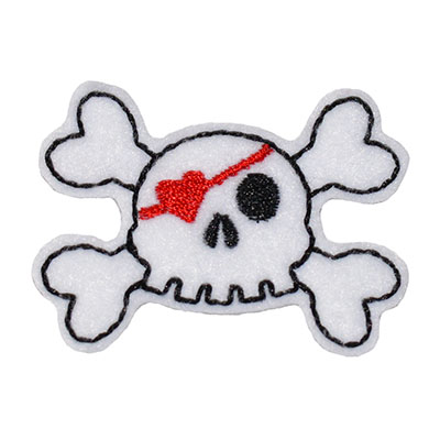 Valentine Pirate Skull Embroidery File